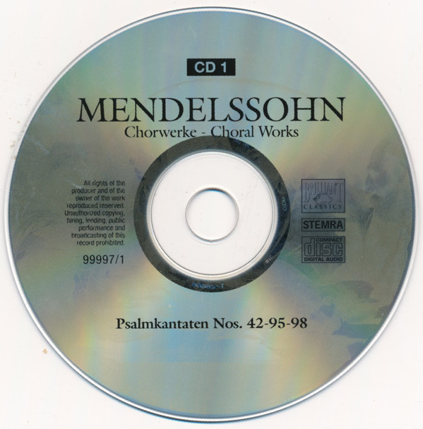 Mendelssohn*, Chamber Choir Of Europe*, Nicol Matt - Chorwerke = Choral Works (Complete) (10xCD, Car + Box) (Mint (M)) - Image 5