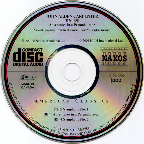 John Alden Carpenter -- National Symphony Orchestra Of Ukraine / John McLaughlin Williams - Adventures In A Perambulator / Symphonies Nos. 1 And 2 (CD, Album) (Mint (M)) - Image 4
