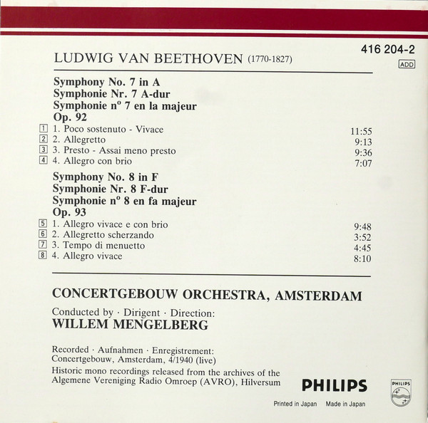 Ludwig van Beethoven – Willem Mengelberg, Concertgebouworkest-1