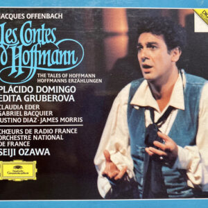 Jacques Offenbach – Placido Domingo, Edita Gruberova, Claudia Eder, Gabriel Bacquier, Justino Diaz, James Morris (5), Chœur de Radio France · Orchestre National De France · Seiji Ozawa – Les Contes D’Hoffmann (2xCD) (Very Good Plus (VG+))
