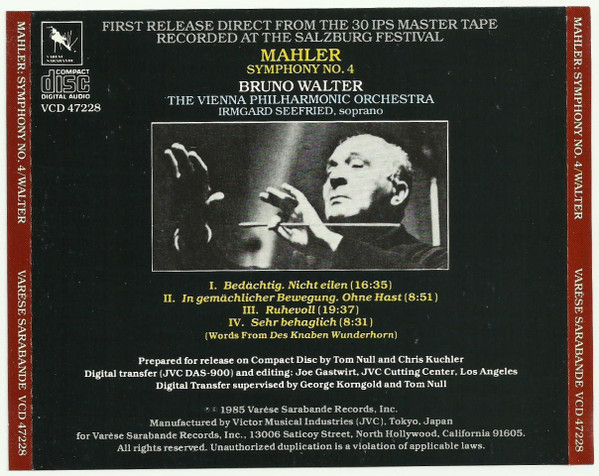 Gustav Mahler - Bruno Walter, Wiener Philharmoniker, Irmgard Seefried-1