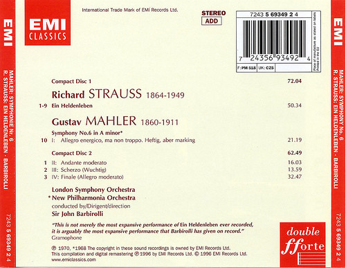 Gustav Mahler / Richard Strauss - New Philharmonia Orchestra, London Symphony Orchestra - Sir John Barbirolli-1