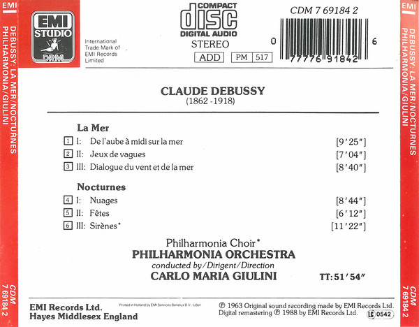 Claude Debussy - Carlo Maria Giulini, Philharmonia Orchestra, Philharmonia Chorus-1