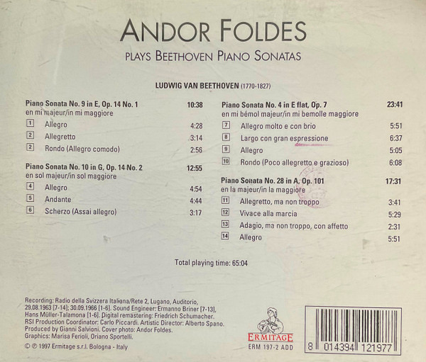 Andor Foldes Plays Ludwig van Beethoven • Orchestra Della Radio Televisione Della Svizzera Italiana-1