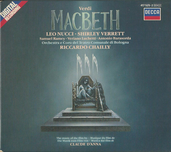 Giuseppe Verdi, Leo Nucci, Shirley Verrett, Orchestra Del Teatro Comunale Di Bologna E Coro del Teatro Comunale di Bologna, Riccardo Chailly – Macbeth (2xCD) (Very Good Plus (VG+)) Giuseppe Verdi, Leo Nucci, Shirley Verrett, Orchestra Del Teatro Comunale Di Bologna E Coro del Teatro Comunale di Bologna, Riccardo Chailly – Macbeth (2xCD) (Very Good Plus (VG+))