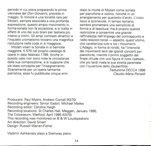 Wolfgang Amadeus Mozart, Vladimir Ashkenazy-1