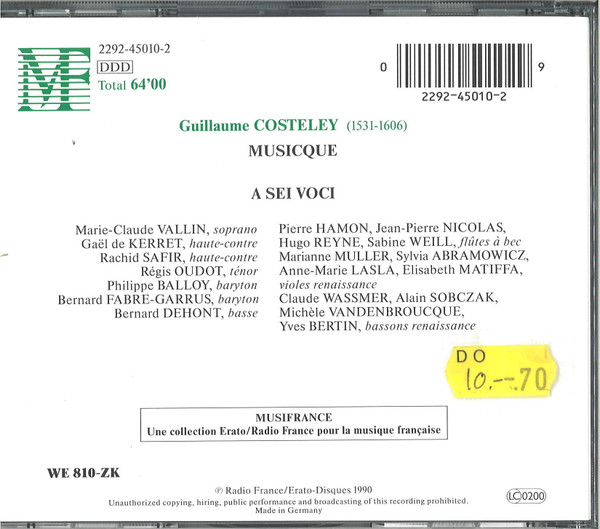 Guillaume Costeley - A Sei Voci-1