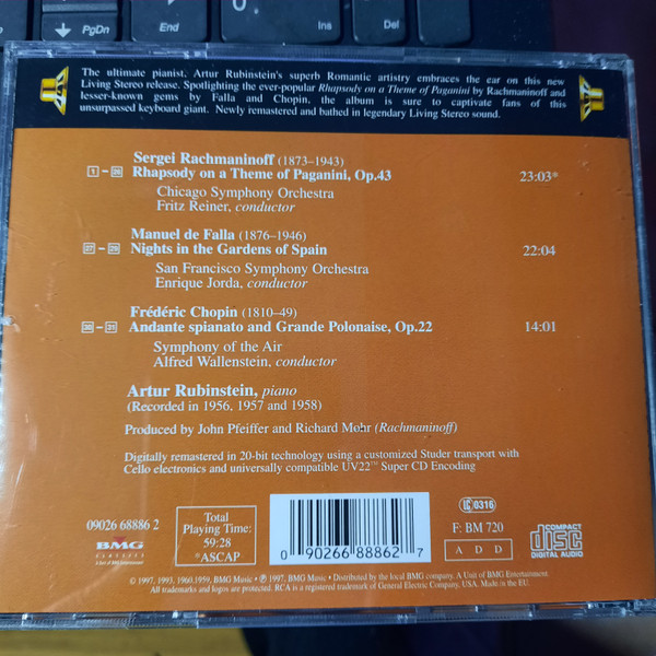 Sergei Rachmaninoff - Arthur Rubinstein, Chicago Symphony Orchestra, Fritz Reiner / Manuel De Falla - San Francisco Symphony, Enrique Jordá-2