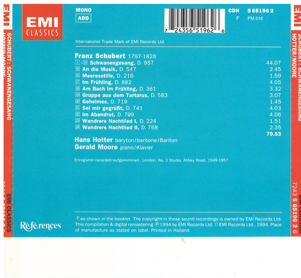 Franz Schubert – Hans Hotter, Gerald Moore-1