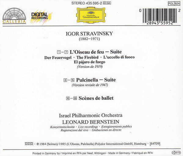 Igor Stravinsky, Israel Philharmonic Orchestra, Leonard Bernstein-1