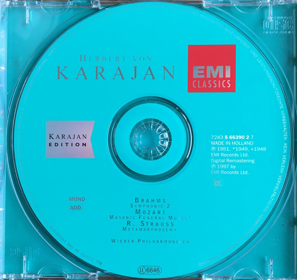 Herbert von Karajan, Johannes Brahms, Wolfgang Amadeus Mozart, Richard Strauss, Wiener Philharmoniker-2