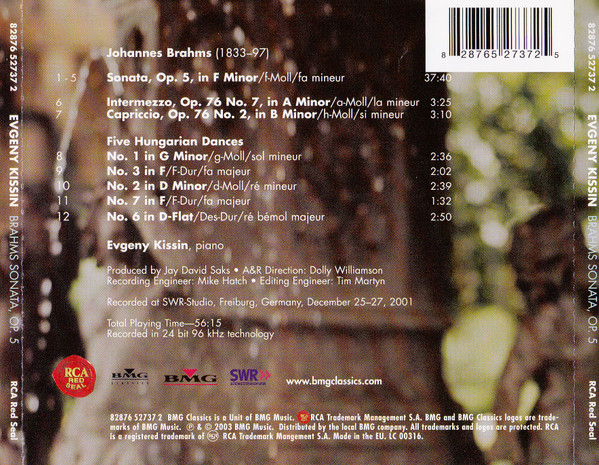 Johannes Brahms - Yevgeny Kissin-1