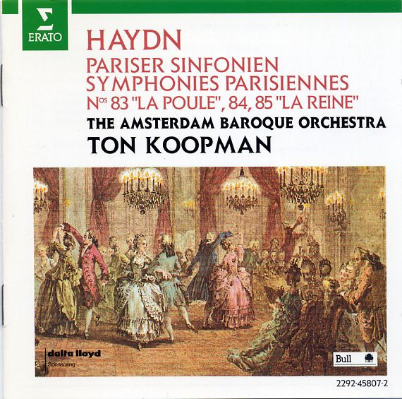 Joseph Haydn – The Amsterdam Baroque Orchestra, Ton Koopman – Pariser Sinfonien = Symphonies Parisiennes Nos. 83 « La Poule », 84, 85 « La Reine » (CD) (Mint (M)) Joseph Haydn – The Amsterdam Baroque Orchestra, Ton Koopman – Pariser Sinfonien = Symphonies Parisiennes Nos. 83 « La Poule », 84, 85 « La Reine » (CD) (Mint (M))