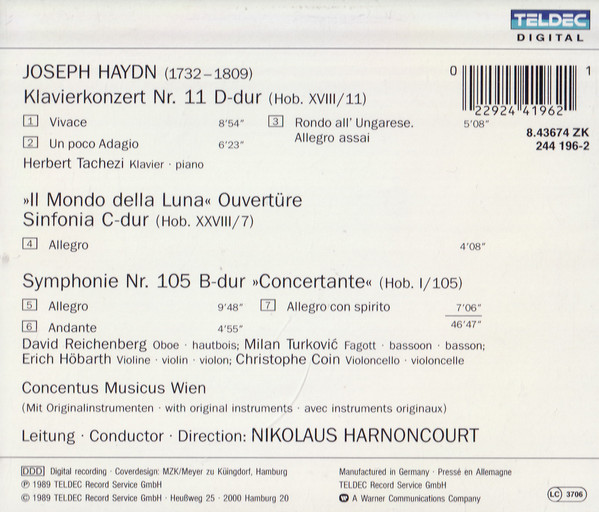 Joseph Haydn, Concentus Musicus Wien, Nikolaus Harnoncourt-1