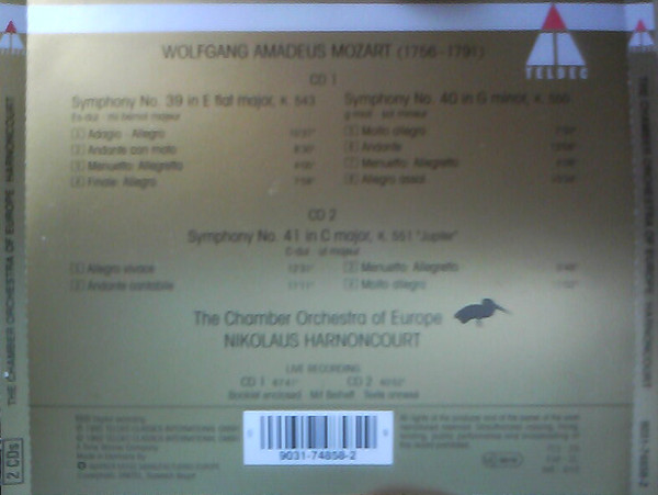 Wolfgang Amadeus Mozart, The Chamber Orchestra Of Europe, Nikolaus Harnoncourt-1