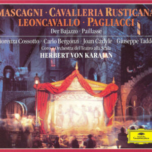 Pietro Mascagni / Ruggiero Leoncavallo – Fiorenza Cossotto, Carlo Bergonzi, Joan Carlyle, Giuseppe Taddei, Coro Del Teatro Alla Scala e Orchestra Del Teatro Alla Scala, Herbert von Karajan – Cavalleria Rusticana / Pagliacci = Der Bajazzo = Paillasse (3xCD) (Near Mint (NM or M-))
