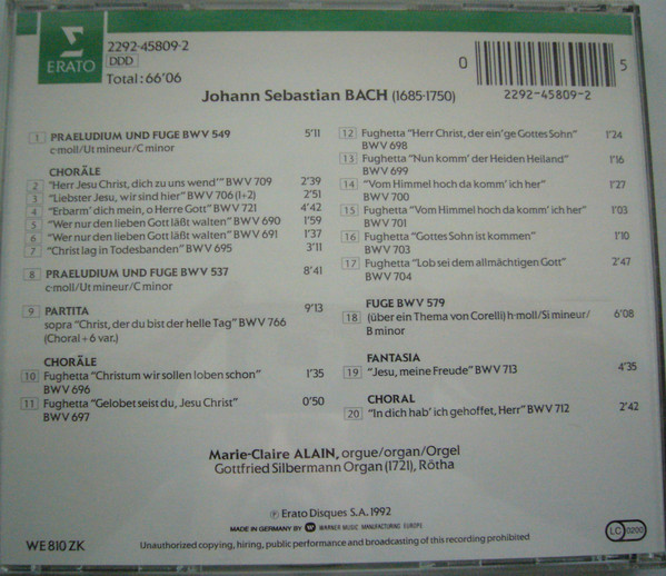 Johann Sebastian Bach, Marie-Claire Alain-1