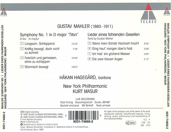 Gustav Mahler, New York Philharmonic, Kurt Masur-2