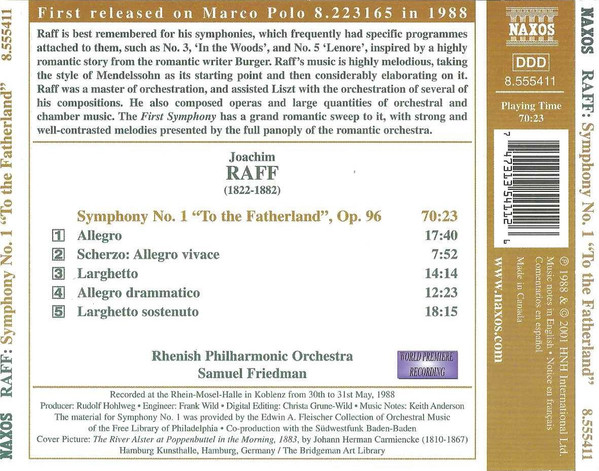 Joseph Joachim Raff – Rheinische Philharmonie, Samuel Friedmann-1