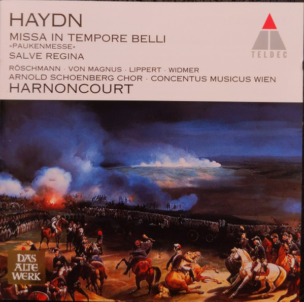 Joseph Haydn – Dorothea Röschmann, Elisabeth Von Magnus, Herbert Lippert, Oliver Widmer, Arnold Schoenberg Chor, Concentus Musicus Wien, Nikolaus Harnoncourt – Missa In Tempore Belli · Salve Regina (CD) (Mint (M)) Joseph Haydn – Dorothea Röschmann, Elisabeth Von Magnus, Herbert Lippert, Oliver Widmer, Arnold Schoenberg Chor, Concentus Musicus Wien, Nikolaus Harnoncourt – Missa In Tempore Belli · Salve Regina (CD) (Mint (M))