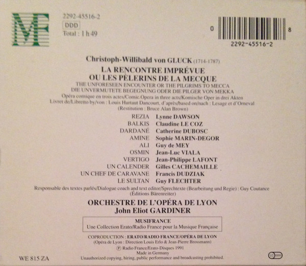 Christoph Willibald Gluck - Orchestre De L'Opéra De Lyon, John Eliot Gardiner, Lynne Dawson, Guy De Mey, Jean-Luc Viala, Gilles Cachemaille, Jean-Philippe Lafont, Sophie Marin-Degor, Claudine Le Coz, Catherine Dubosc, Francis Dudziak, Guy Flechter-1