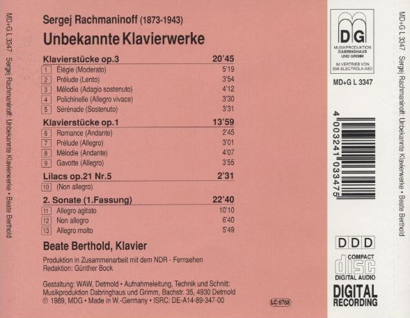 Beate Berthold, Sergei Rachmaninoff-2