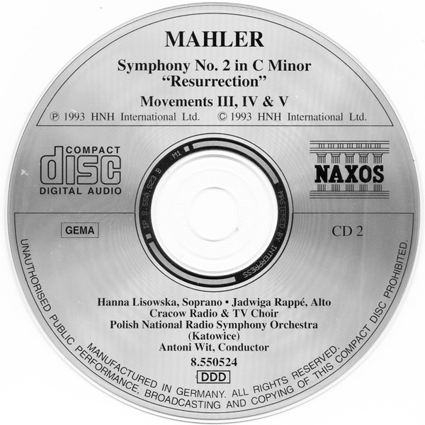 Gustav Mahler — Wielka Orkiestra Symfoniczna Polskiego Radia I Telewizji, Antoni Wit-3