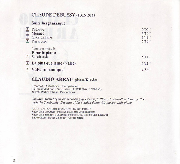 Claudio Arrau, Claude Debussy-4