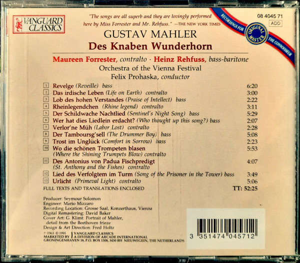 Gustav Mahler, Wiener Festspielorchester Conducted By Felix Prohaska-2