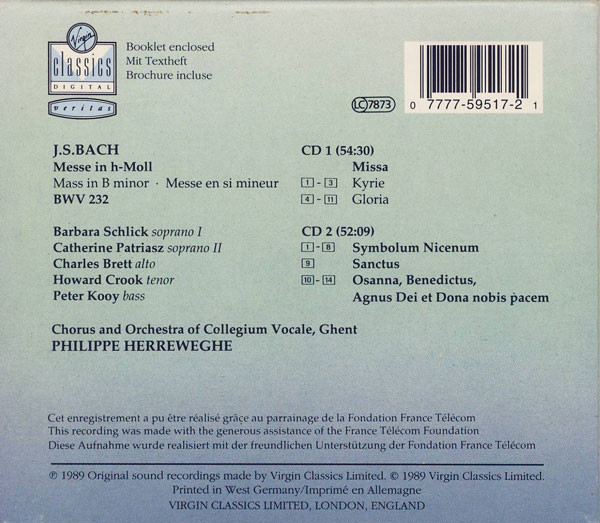 Johann Sebastian Bach, Collegium Vocale, Philippe Herreweghe-1