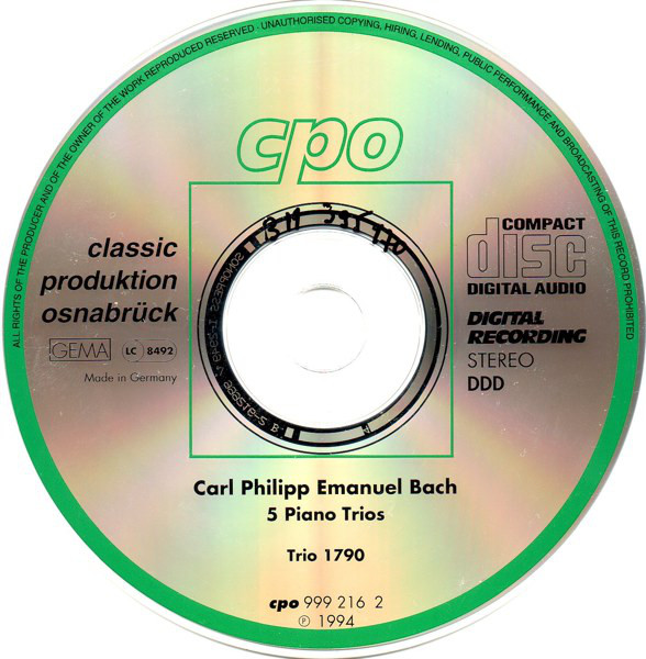 Carl Philipp Emanuel Bach - Trio 1790-2