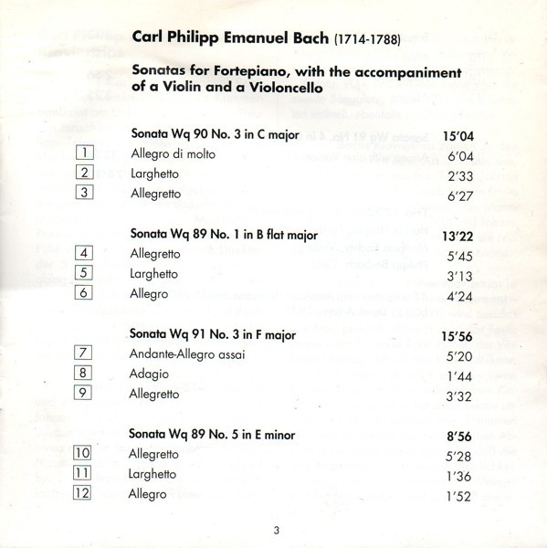 Carl Philipp Emanuel Bach - Trio 1790-4