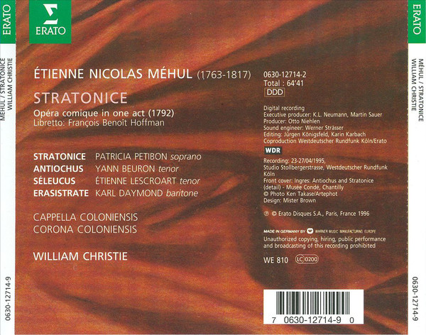 Étienne-Nicolas Méhul - Patricia Petibon • Yann Beuron • Etienne Lescroart • Karl Morgan Daymond • Cappella Coloniensis • Corona Coloniensis • William Christie-2
