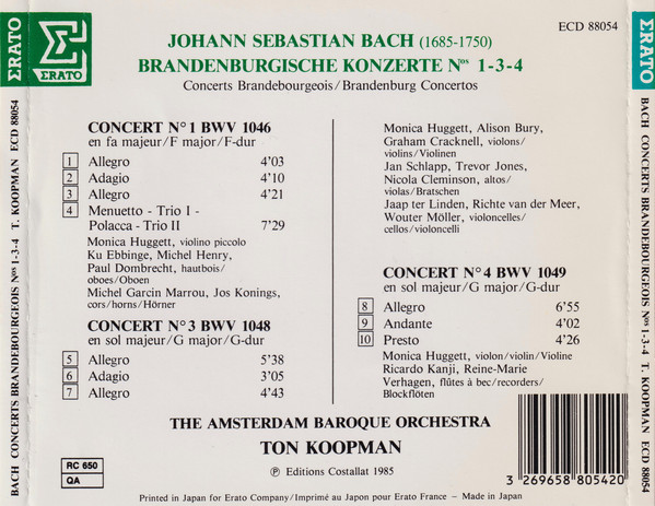 Johann Sebastian Bach, The Amsterdam Baroque Orchestra, Ton Koopman-1