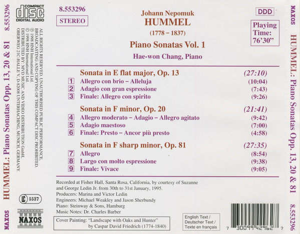 Johann Nepomuk Hummel, Hae-Won Chang-1