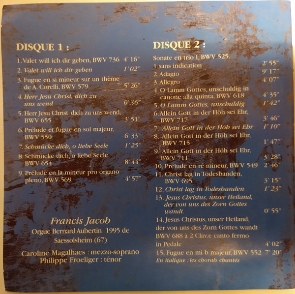 Johann Sebastian Bach, Francis Jacob-3