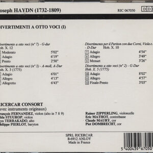 Joseph Haydn, Ricercar Consort – Divertimenti a Otto Voci (I) (CD) (Mint (M))