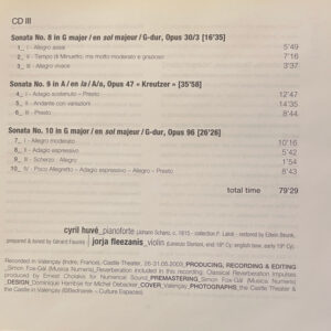Ludwig van Beethoven, Cyril Huvé, Jorja Fleezanis – The Complete Pianoforte And Violin Sonates (3xCD) (Mint (M)) Ludwig van Beethoven, Cyril Huvé, Jorja Fleezanis – The Complete Pianoforte And Violin Sonates (3xCD) (Mint (M))