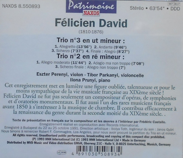 Félicien-César David, Eszter Perenyi, Tibor Párkányi, Ilona Prunyi-1