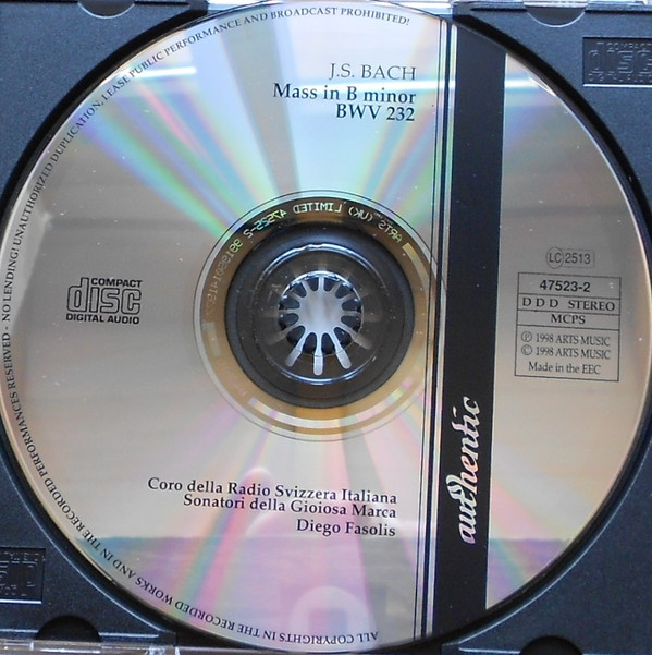 Johann Sebastian Bach, Roberta Invernizzi, Lynne Dawson, Gloria Banditelli, Christoph Prégardien, Klaus Mertens, Coro Della Radio Televisione Della Svizzera Italiana, Sonatori De La Gioiosa Marca, Diego Fasolis-2