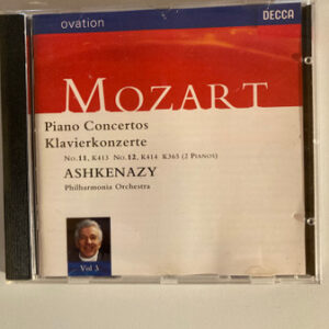Vladimir Ashkenazy, Philharmonia Orchestra, Wolfgang Amadeus Mozart – Piano Concertos No. 11, K413 No. 12, K414 K365 (2 Pianos) (CD) (Mint (M))