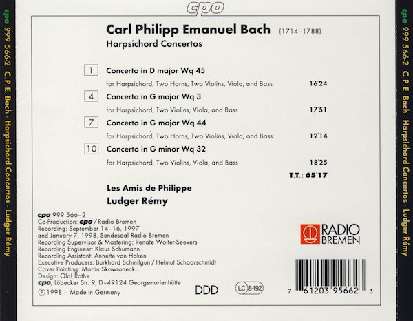 Carl Philipp Emanuel Bach - Les Amis De Philippe, Ludger Rémy-1