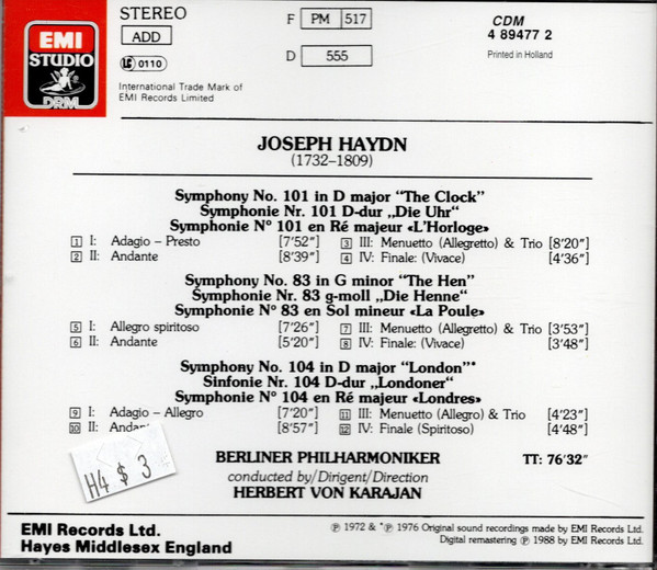 Joseph Haydn, Herbert von Karajan, Berliner Philharmoniker-1