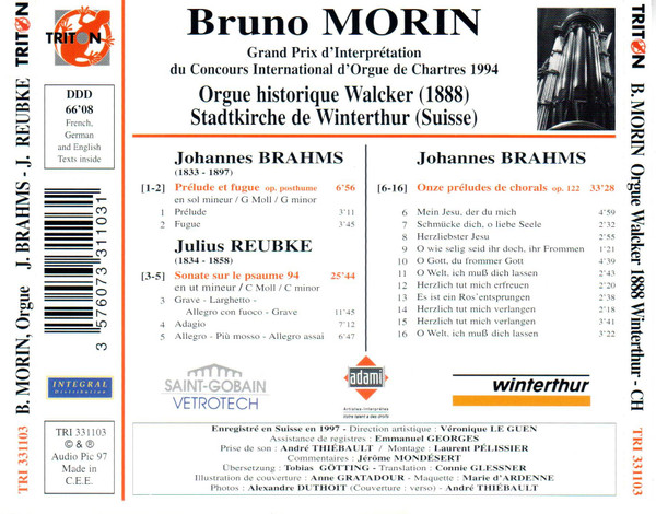 Johannes Brahms, Julius Reubke - Bruno Morin-1