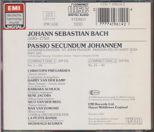 Johann Sebastian Bach, La Petite Bande, Sigiswald Kuijken-1