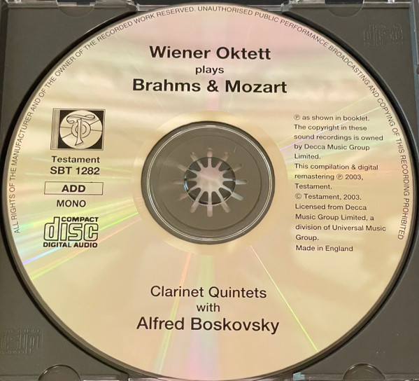 Brahms* / Mozart* - Alfred Boskovsky, Wiener Oktett-2