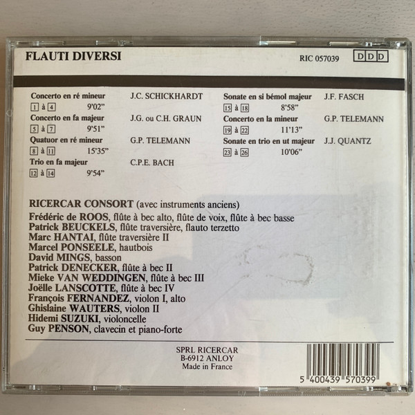 Frédéric de Roos, Patrick Beuckels, Ricercar Consort, Georg Philipp Telemann, Carl Philipp Emanuel Bach, Johann Joachim Quantz, Johann Friedrich Fasch, Carl Heinrich Graun, Johann Christian Schickhardt-4