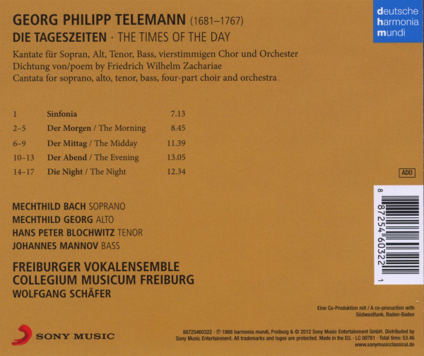 Georg Philipp Telemann, Freiburger Vokalensemble, Wolfgang Schäfer, Collegium Musicum Freiburg-1