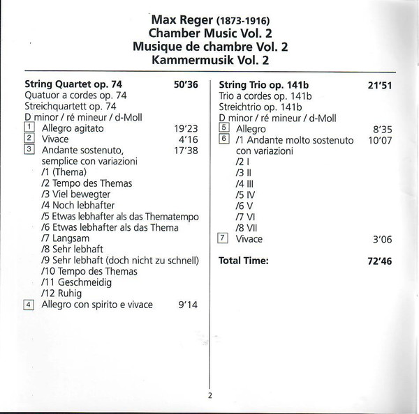 Max Reger, Mannheimer Streichquartett-1