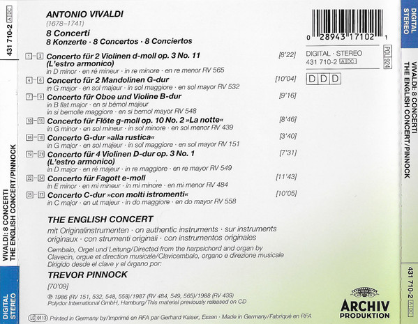 Antonio Vivaldi / The English Concert, Trevor Pinnock-1